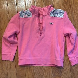 Vineyard Vines Kids Pink Pullover with Patterned Accents
